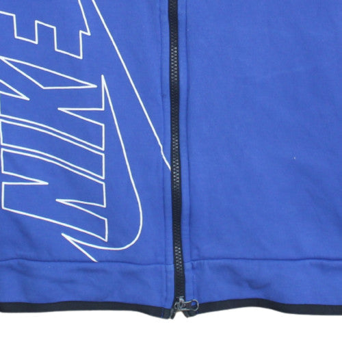 Nike Men's Blue Full Zip Hoodie M Graphic Print Athletic Sweatshirt