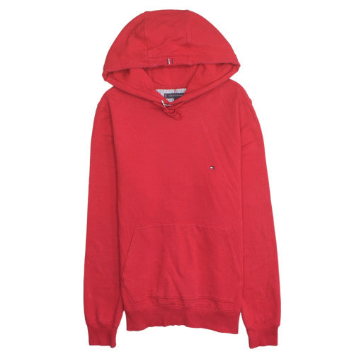 Tommy Hilfiger Mens Red L Pullover Hoodie Classic Cotton Blend