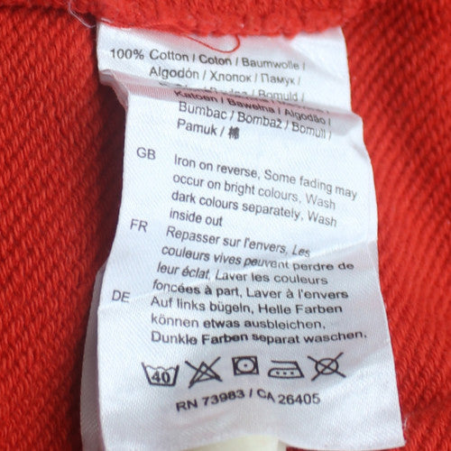 Helly Hansen Men's Red Pullover Hoodie S Logo Graphic Cotton Sweatshirt