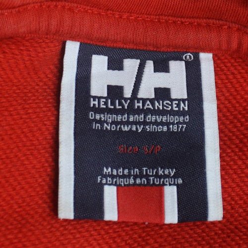 Helly Hansen Men's Red Pullover Hoodie S Logo Graphic Cotton Sweatshirt