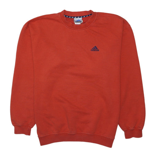 Adidas Men's Red Pullover Crew Neck Fleece Sweatshirt Size M