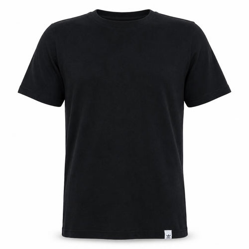 Adidas Men's Black Medium Basic Logo Short Sleeve Cotton T-Shirt