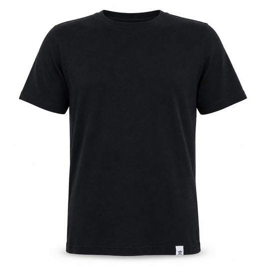 Adidas Men's Black Medium Basic Logo Short Sleeve Cotton T-Shirt