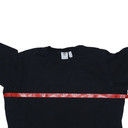 Adidas Men's Black Medium Basic Logo Short Sleeve Cotton T-Shirt
