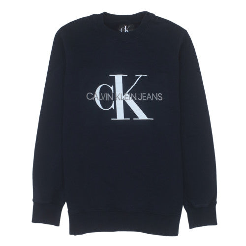 Calvin Klein Jeans Men's Blue Logo Crew Neck Sweatshirt M