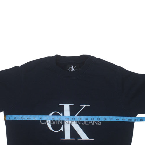 Calvin Klein Jeans Men's Blue Logo Crew Neck Sweatshirt M