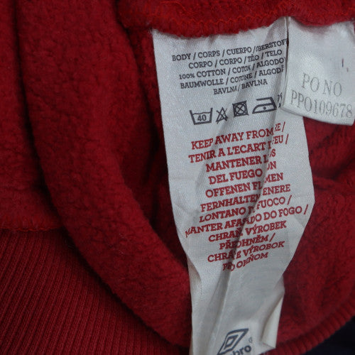 Umbro Boys Red Full Zip Hoodie 10 Years Cotton Oakville Soccer Club Logo