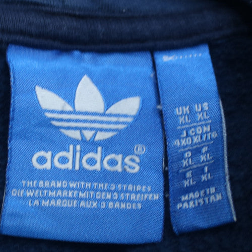 Adidas Men's Blue XL Pullover Hoodie with Logo Graphic