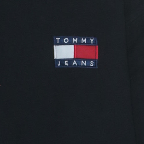 Tommy Jeans Men's Black Pullover Hoodie M Logo Fleece Sweatshirt