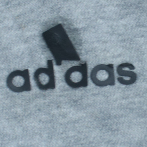 adidas Men's Grey Full Zip Hoodie XL Sports Fleece Jumper