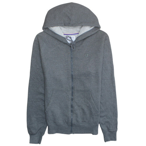 Champion Men’s Grey Full Zip Hoodie Fleece Regular Fit Size S