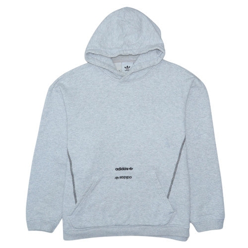 Adidas Men's Grey Pullover Hoodie Medium Fleece Sportswear