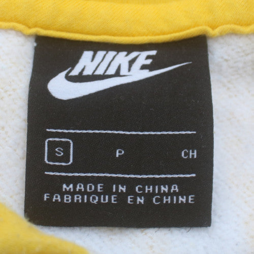 Nike Men Yellow Graphic Print Pullover Hoodie Size S