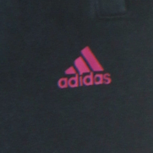 adidas Womens Black Jogger Trousers Size M Logo Fleece Activewear
