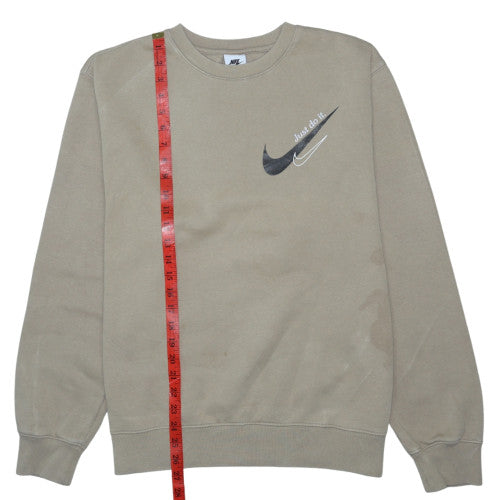 Nike Men's Beige Pullover Sweatshirt M Crew Neck Fleece