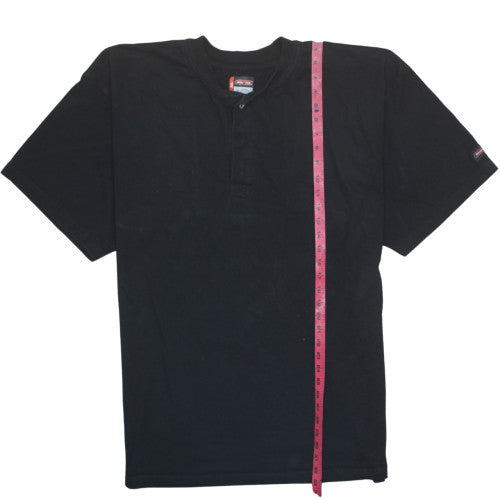 Dickies Men's 3XL Black Henley Short Sleeve Cotton T-Shirt