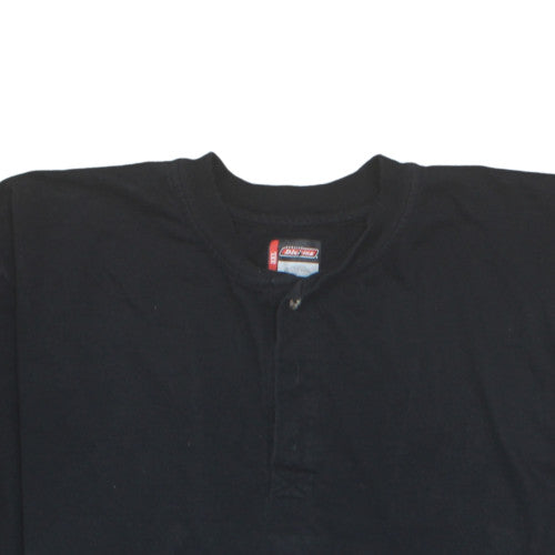 Dickies Men's 3XL Black Henley Short Sleeve Cotton T-Shirt