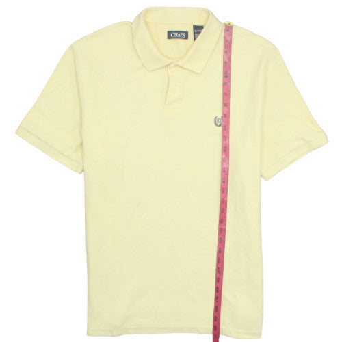 Chaps Men's Yellow Cotton Short Sleeve Polo Shirt Size M
