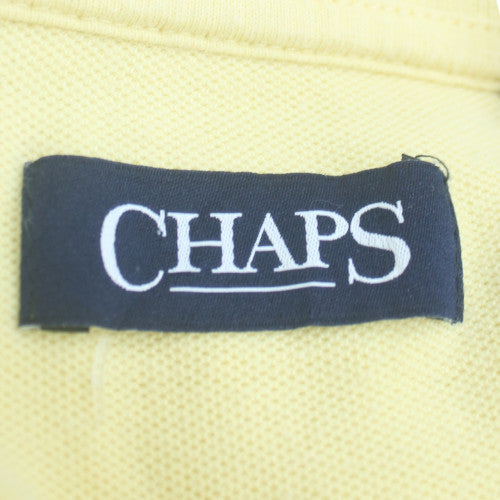 Chaps Men's Yellow Cotton Short Sleeve Polo Shirt Size M