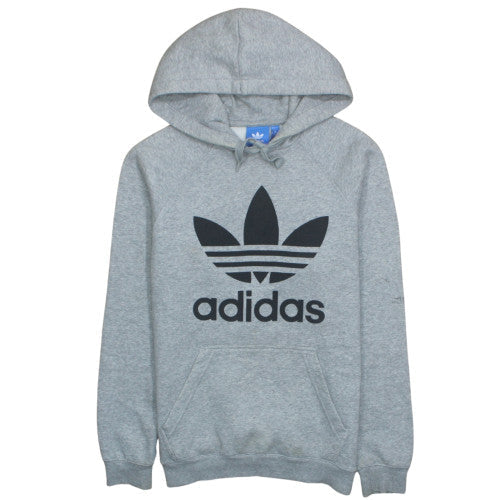 Adidas Men's Grey Pullover Hoodie M Regular Fit Sports Fleece