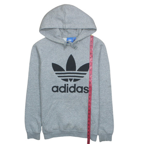 Adidas Men's Grey Pullover Hoodie M Regular Fit Sports Fleece