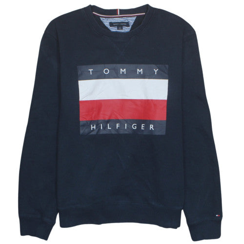 Tommy Hilfiger Men's Blue Logo Pullover Sweatshirt L