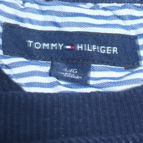 Tommy Hilfiger Men's Blue Logo Pullover Sweatshirt L