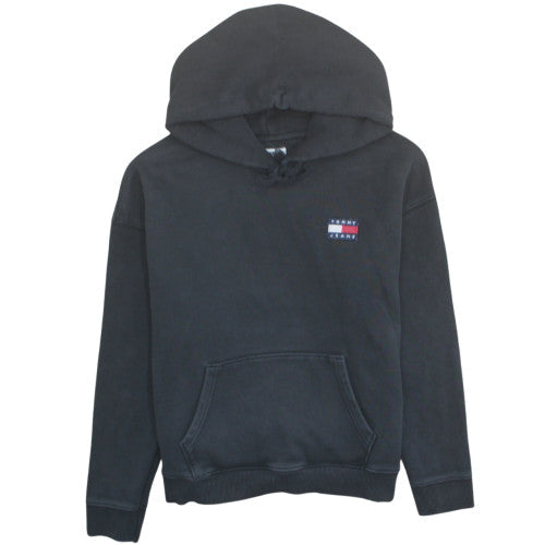 Tommy Jeans Mens Black Hoodie M Pullover Cotton Blend Logo Streetwear