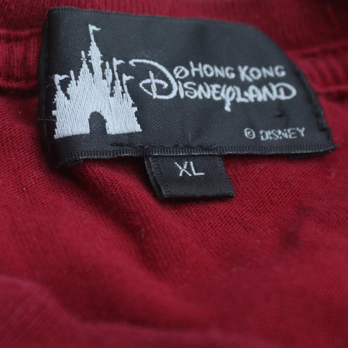 Disney Hong Kong Disneyland Men’s Red Mickey Mouse XL Cotton T-Shirt