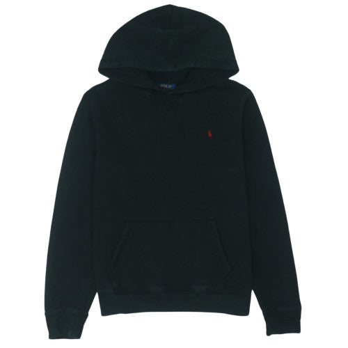 Ralph Lauren Boys Black Pullover Hoodie XL (18-20 Years) Fleece Logo