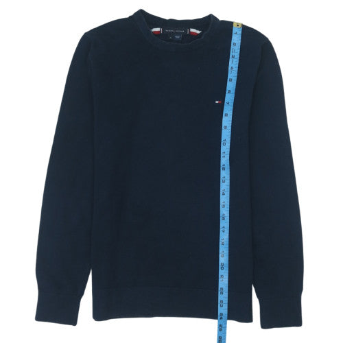 Tommy Hilfiger Men's Navy Blue Cotton Crew Neck Pullover Jumper M