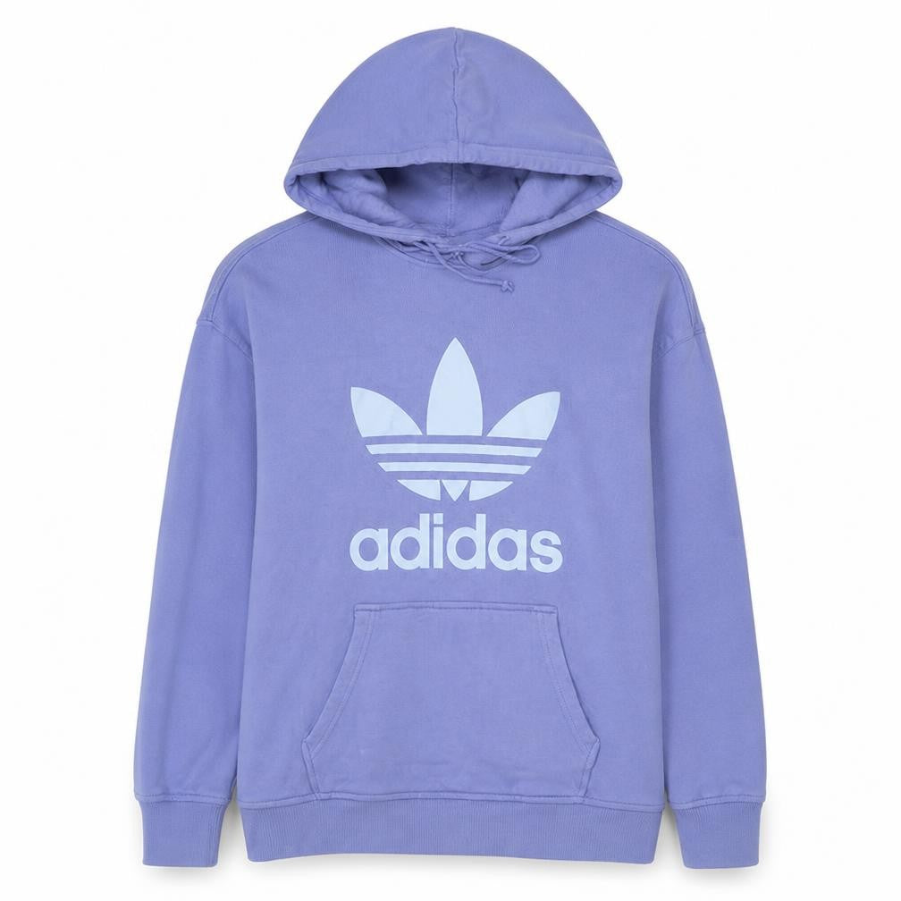Front view of Adidas Women Purple Hooded Pullover Sweatshirt, size 8, UK
