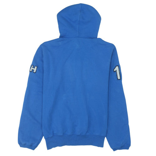 Helly Hansen Men's Blue Pullover Hoodie Size S Embroidered Sailing Design