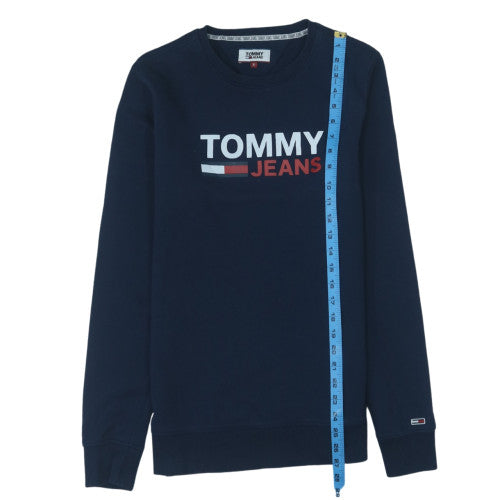 Tommy Jeans Men's Blue Crew Neck Logo Sweatshirt Size S