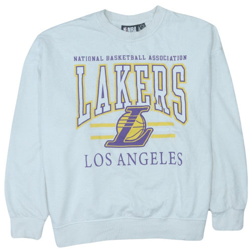 Primark Women White Los Angeles Lakers Crew Neck Sweatshirt M