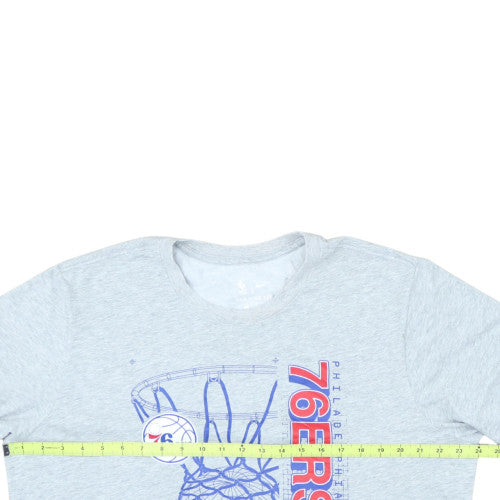Nike Men's Grey Philadelphia 76ers Dri-Fit T-Shirt XL NBA Graphic Top