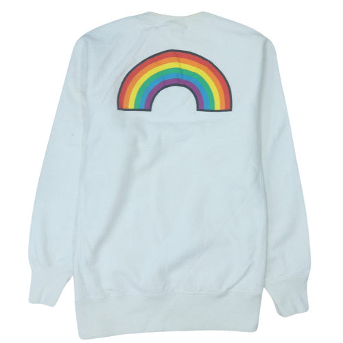 Champion Mens White 2XL Crew Neck Rainbow Graphic Sweatshirt