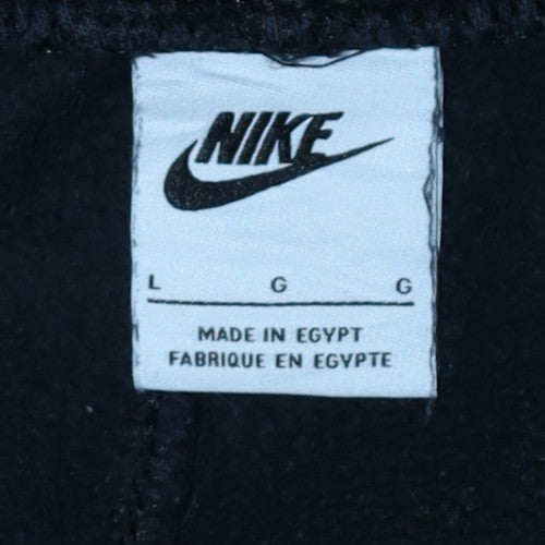 Nike Men's Black Jogger Trousers Size L Regular Fit Fleece