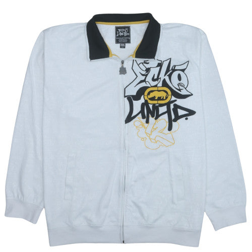 Ecko Unltd Men’s White 3XL Track Jacket Cotton Blend Zip Up