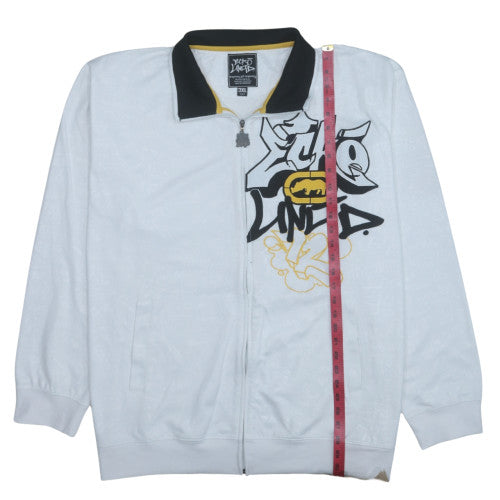 Ecko Unltd Men’s White 3XL Track Jacket Cotton Blend Zip Up