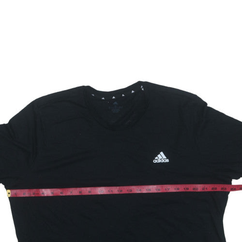 Adidas Men's Black XL Crew Neck Short Sleeve Cotton T-Shirt