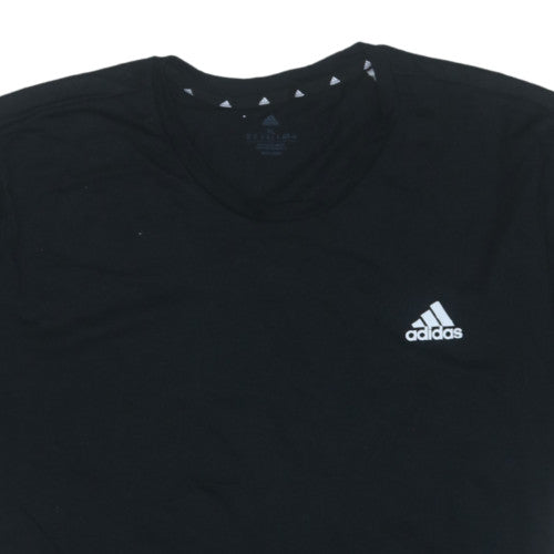 Adidas Men's Black XL Crew Neck Short Sleeve Cotton T-Shirt