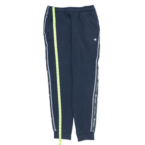 Champion Men's Blue Medium Logo Tape Cuffed Sweatpants