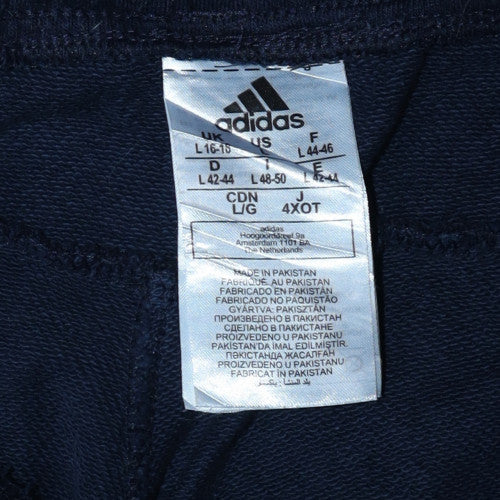 Adidas Womens Black Jogger Trousers L Tapered Cotton Blend