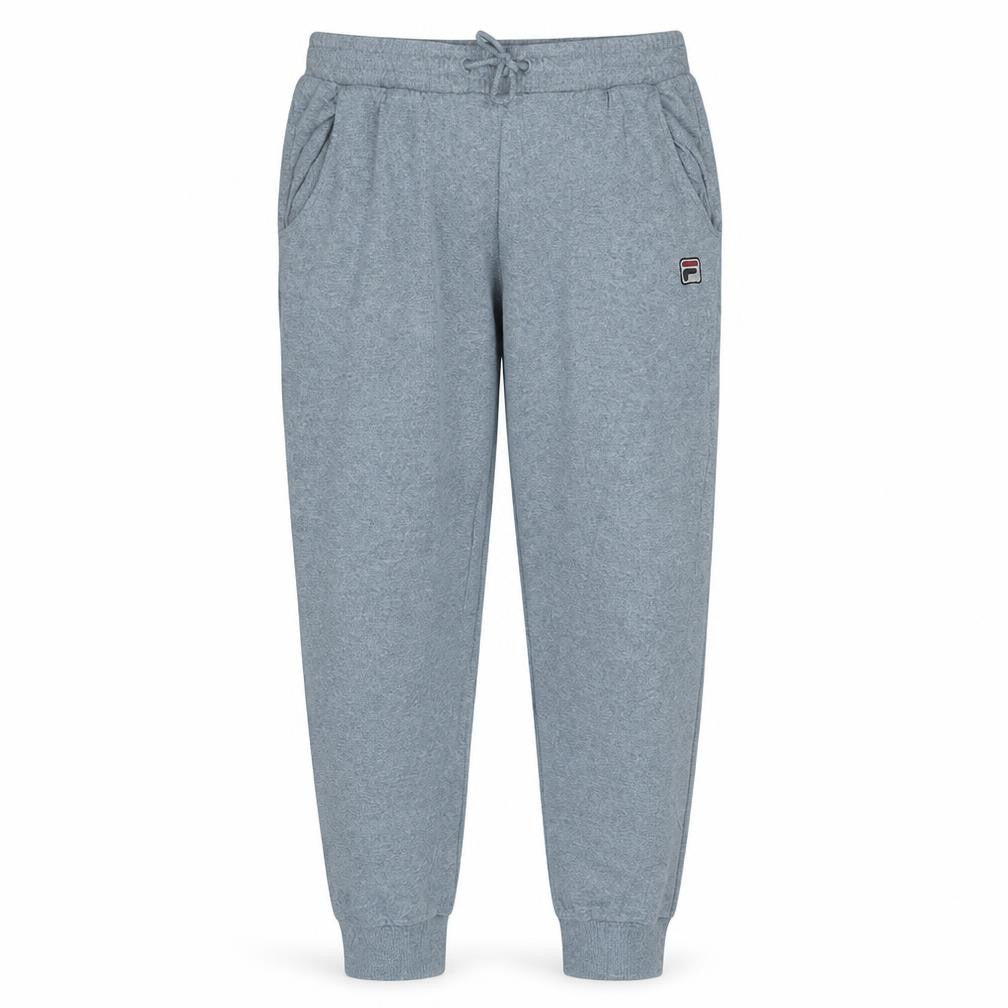Front view of Fila Men's Grey Jogger Trousers M Regular Fit Cotton Blend