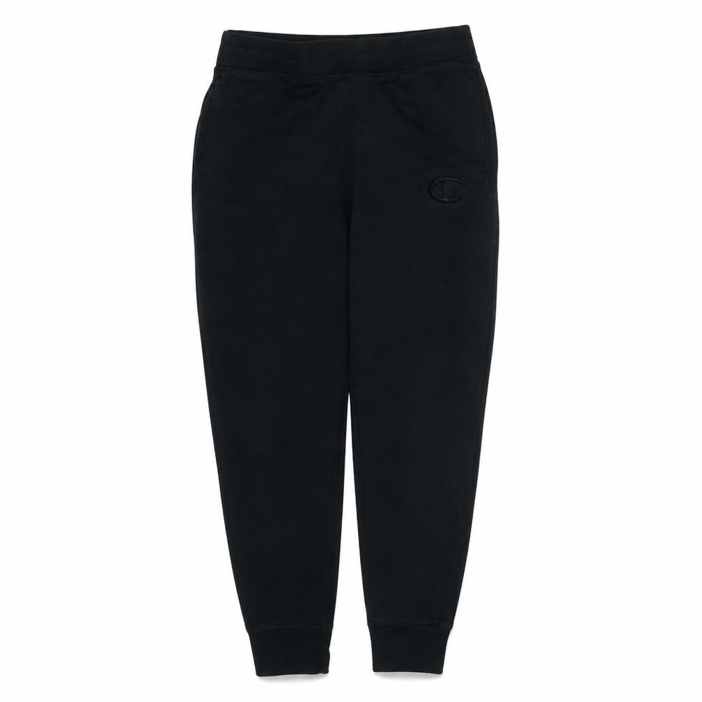 Front view of Champion Elite Men's Black Jogger Sweatpants L Cotton Blend
