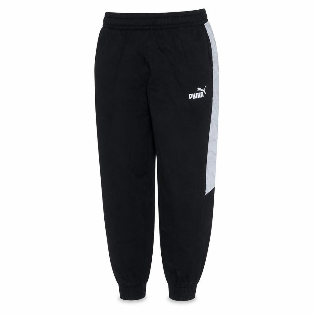Front view of Puma Men's Black Jogger Sweatpants L Fleece Regular Fit