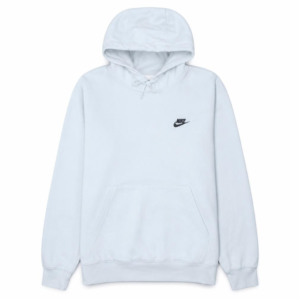 Front view of Nike Men’s White Pullover Hoodie S Regular Fit Fleece Sweatshirt
