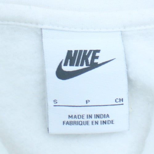 Nike Men’s White Pullover Hoodie S Regular Fit Fleece Sweatshirt