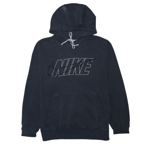 Nike Womens Black Pullover Hoodie Medium Drawstring Logo Cotton